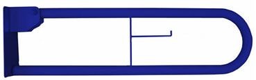 Hinged Drop Down Grab Rail c/w Toilet Roll Holder Dark Blue